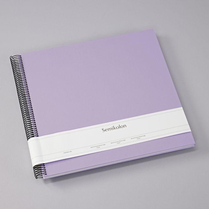 Spiral Photo Album Large | Cream Pages | Lilac Silk